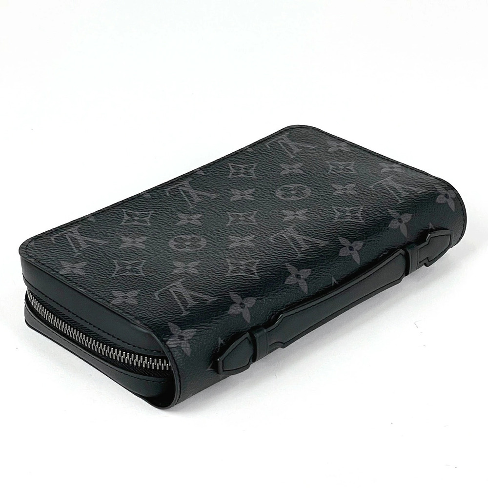 Louis Vuitton Noir Wallet Black Long Eclipse Monogram Round Zippy Zipper